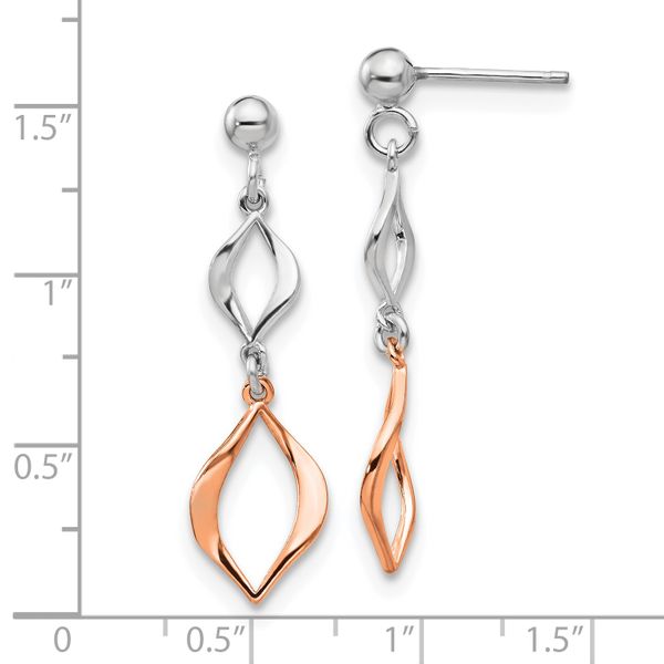 Leslie's Sterling Silver & Rose-tone Dangle Earrings - Image 4