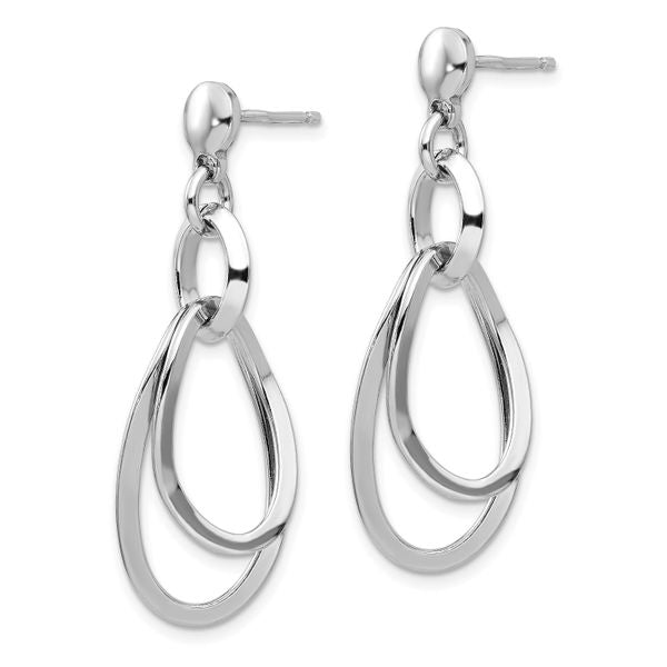 Leslie's Sterling Silver Rhodium-plated Polished Dangle Earrings - Image 2