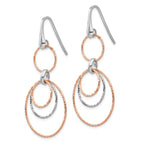 Leslie's Sterling Silver Rose-Gold-plated D/C Dangle Earrings - Image 2