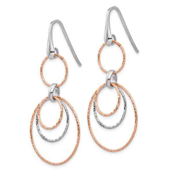 Leslie's Sterling Silver Rose-Gold-plated D/C Dangle Earrings - Image 2
