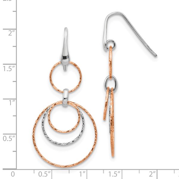 Leslie's Sterling Silver Rose-Gold-plated D/C Dangle Earrings - Image 4