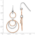 Leslie's Sterling Silver Rose-Gold-plated D/C Dangle Earrings - Image 4