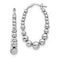Leslie's Sterling Silver Polished Beaded Hoop Earrings