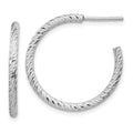 Leslie's Sterling Silver Rhod Radiant Essence D/C Hoop Earrings