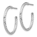 Leslie's Sterling Silver Rhod Radiant Essence D/C Hoop Earrings - Image 2