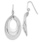 Leslie's Sterling Silver Rhodium-plated Polished and Brushed Dangle Earring
