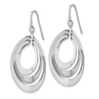 Leslie's Sterling Silver Rhodium-plated Polished and Brushed Dangle Earring - Image 2
