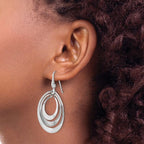 Leslie's Sterling Silver Rhodium-plated Polished and Brushed Dangle Earring - Image 3