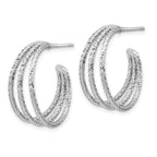 Leslie's Sterling Silver Rhodium-plated D/C J-Hoop Earrings - Image 2