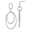 Leslie's Sterling Silver Rh-plated D/C Oval Post Dangle Earrings