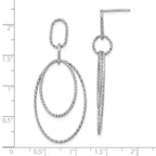 Leslie's Sterling Silver Rh-plated D/C Oval Post Dangle Earrings - Image 4