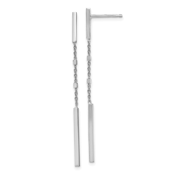 Leslie's Sterling Silver Rhodium-plated Polished Post Dangle Earrings