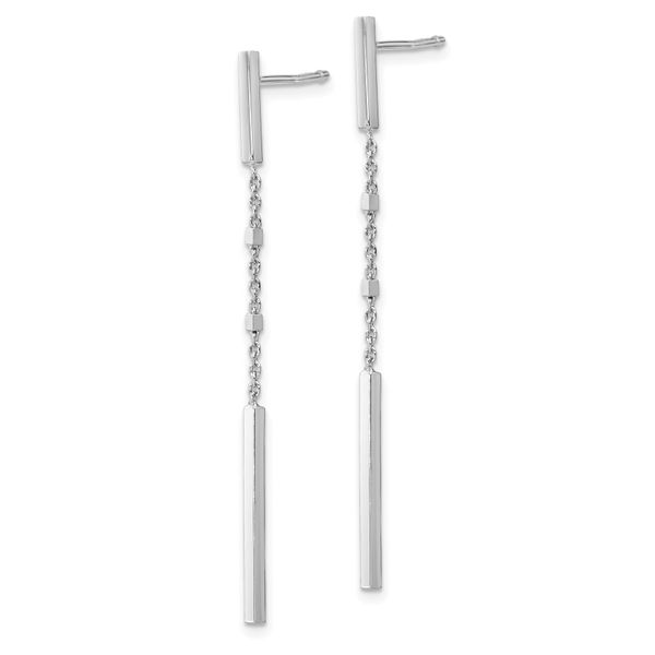 Leslie's Sterling Silver Rhodium-plated Polished Post Dangle Earrings - Image 2