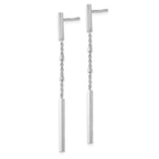 Leslie's Sterling Silver Rhodium-plated Polished Post Dangle Earrings - Image 2