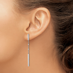 Leslie's Sterling Silver Rhodium-plated Polished Post Dangle Earrings - Image 3