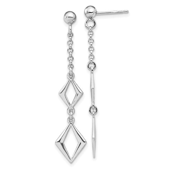 Leslie's Sterling Silver Rhodium-plated Polished Earrings
