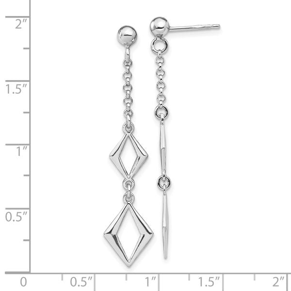 Leslie's Sterling Silver Rhodium-plated Polished Earrings - Image 4