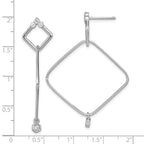 Leslie's Sterling Silver Rhodium-plated CZ Geometric Post Dangle Earrings - Image 4