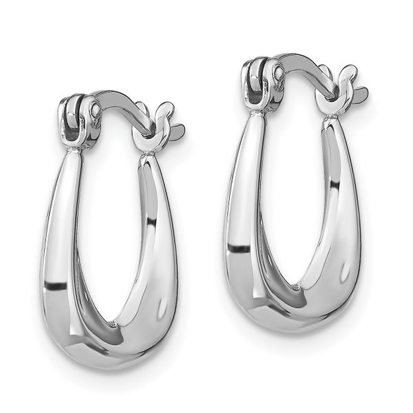 Leslie's Sterling Silver Rhodium-plated Huggie Earrings - Image 2