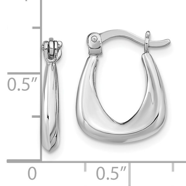 Leslie's Sterling Silver Rhodium-plated Huggie Earrings - Image 4