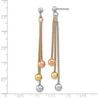 Leslie's Sterling Silver Rose & Yellow Gold-plated Post Dangle Earrings - Image 4