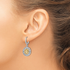 Leslie's Sterling Silver Rhod-plated Gold-tone Crystal Earrings - Image 3
