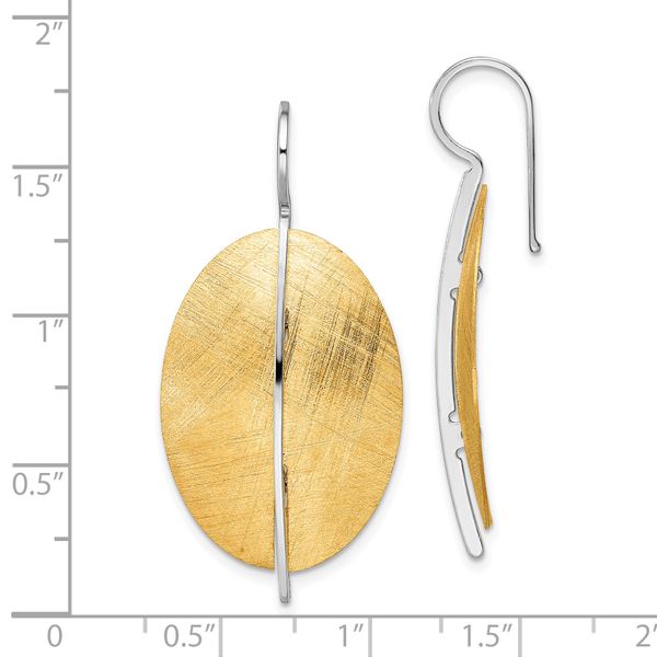 Leslie's Sterling Silver Radiant Essence Rhod-pl Gold-tone Dangle Earrings - Image 4
