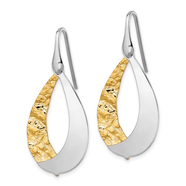 Sterling Silver Rhod-plated Gold-plated D/C Dangle Earrings - Image 2