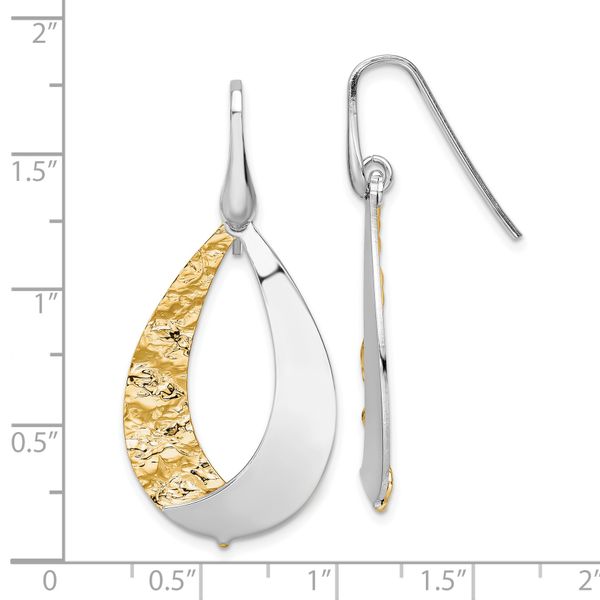 Sterling Silver Rhod-plated Gold-plated D/C Dangle Earrings - Image 4