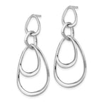 Leslie's Sterling Silver Rhodium-plated Polished Post Dangle Earrings - Image 2