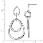 Leslie's Sterling Silver Rhodium-plated Polished Post Dangle Earrings - Image 4