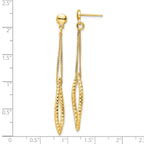 Leslie's Sterling Silver Gold-plated D/C Post Dangle Earrings - Image 4