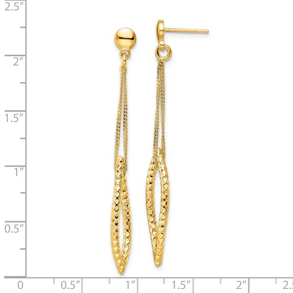 Leslie's Sterling Silver Gold-plated D/C Post Dangle Earrings - Image 4