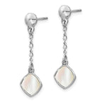Leslie's Sterling Silver Rhodium-plated Mother of Pearl Post Dangle Earring - Image 2