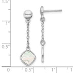Leslie's Sterling Silver Rhodium-plated Mother of Pearl Post Dangle Earring - Image 4