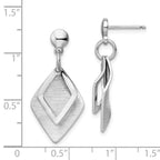 Leslie's Sterling Silver Radiant Essence Rho-pla Brush Post Dangle Earrings - Image 4