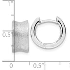 Leslie's Sterling Silver Rhod-plated D/C Brushed Huggie Hoop Earrings - Image 4