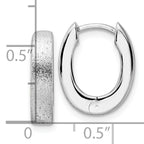 Leslie's Radiant Essence SS Rhod-plated D/C Brushed Oval Hoop Earrings - Image 4