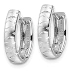 Leslie's Sterling Silver Rhod-plated D/C Brushed Oval Hoop Earrings - Image 2