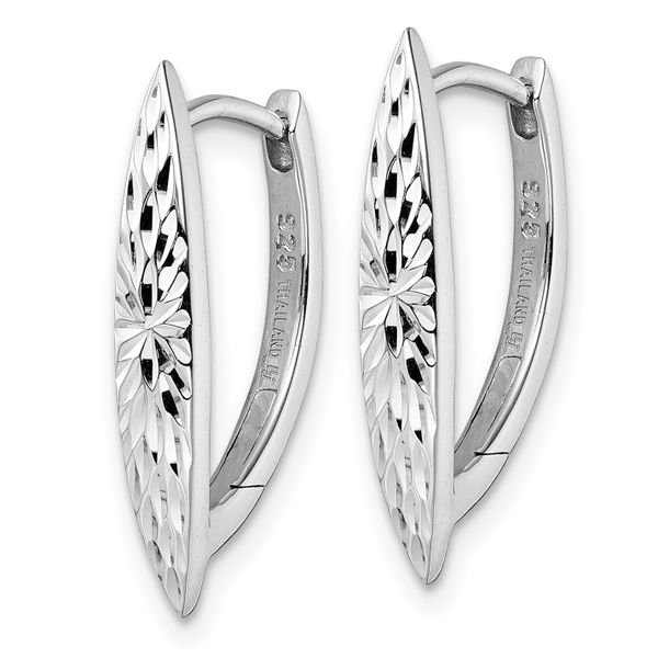 Leslie's Sterling Silver Rhod-plated D/C Hoop Earrings - Image 2