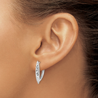 Leslie's Sterling Silver Rhod-plated D/C Hoop Earrings - Image 3