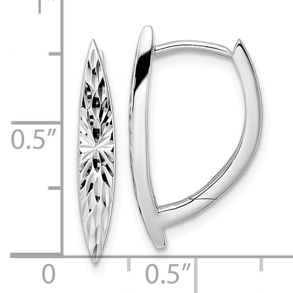 Leslie's Sterling Silver Rhod-plated D/C Hoop Earrings - Image 4