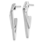 Leslie's Sterling Silver Rhod-plated Polished and Brushed Dangle Earrings - Image 2