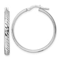 Leslie's Sterling Silver Rhod-plated Polished D/C Hoop Earrings