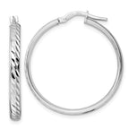 Leslie's Sterling Silver Rhod-plated Polished D/C Hoop Earrings