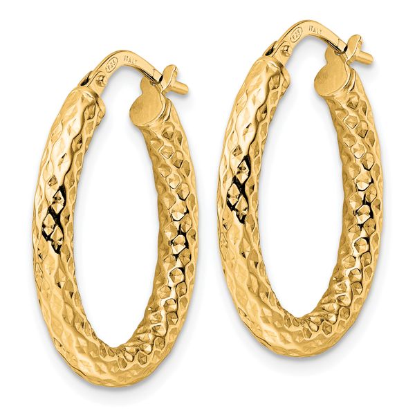 Leslie's Sterling Silver Gold-Tone Polished D/C Hoop Earrings - Image 2