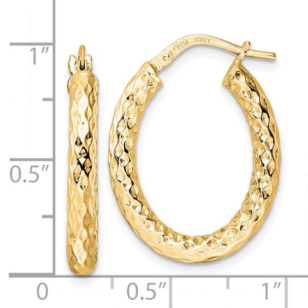 Leslie's Sterling Silver Gold-Tone Polished D/C Hoop Earrings - Image 4