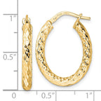 Leslie's Sterling Silver Gold-Tone Polished D/C Hoop Earrings - Image 4