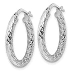 Leslie's Sterling Silver Rhod-plated Polished D/C Hoop Earrings - Image 2
