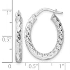 Leslie's Sterling Silver Rhod-plated Polished D/C Hoop Earrings - Image 4